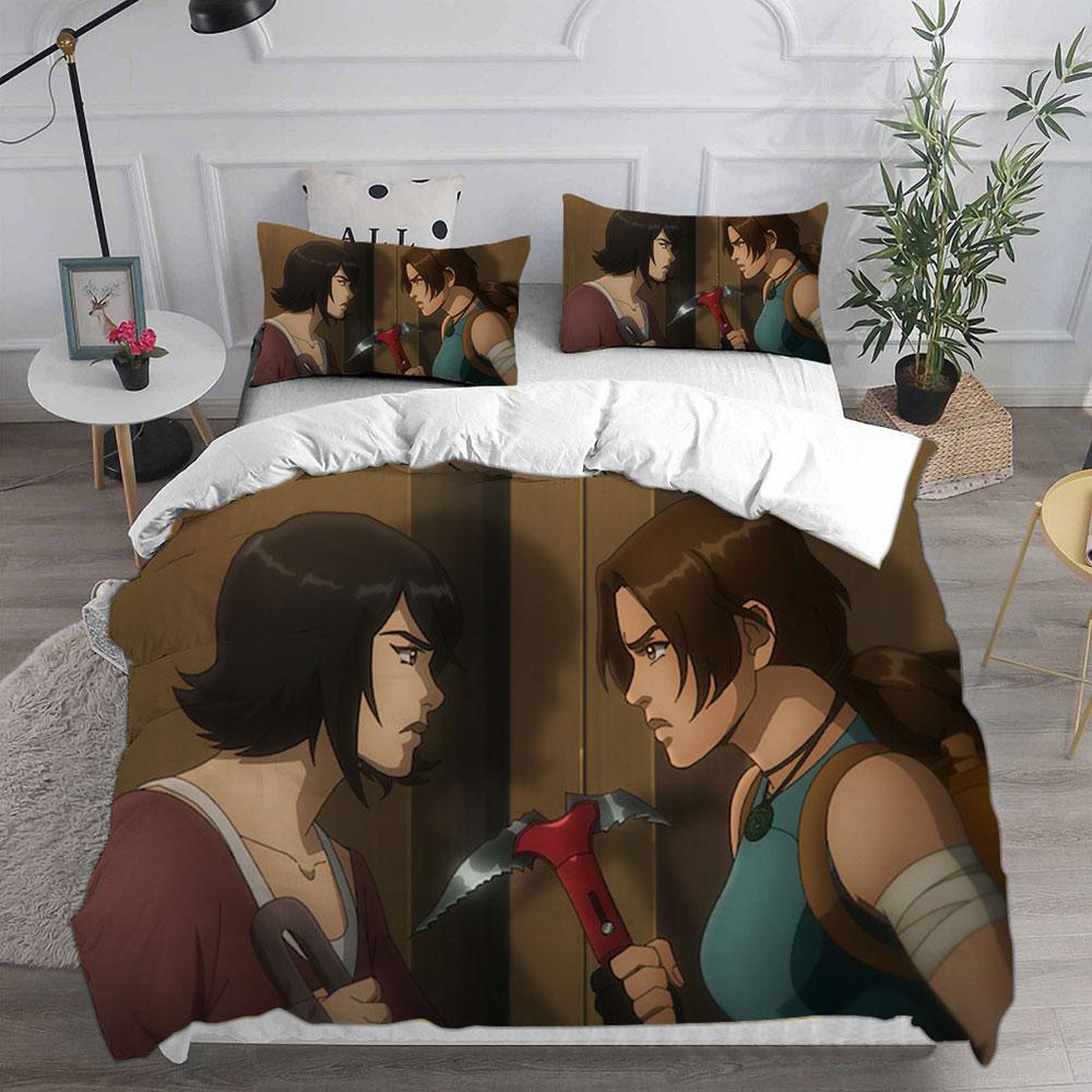 Tomb Raider The Legend Of Lara Croft Season 1 Bedding Sets Bed Cover Comforter Duvet Cover Pillow Case 2-3 Pieces Sets