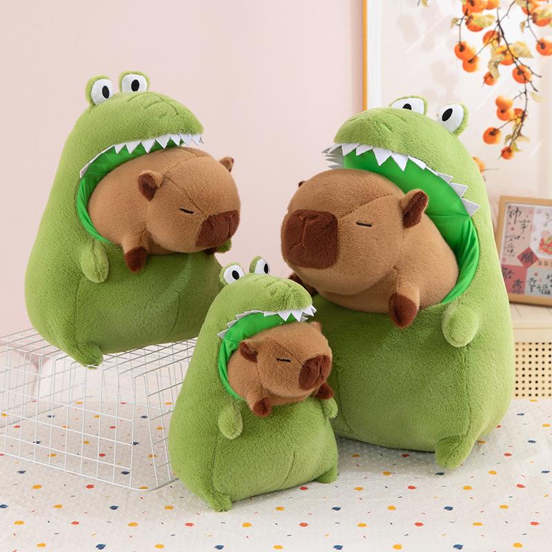 Bai Fen Bai Dolls And Toys Crocodile Capybara Plush Doll Creative New Kapibara Cute Doll Children's Gift Large Throw Pillow