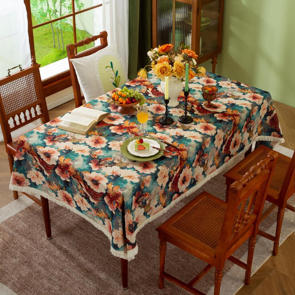 

Popular Tablecloth High Gram Weight Household Coffee Table Tablecloth American Pastoral Square 90*90cm