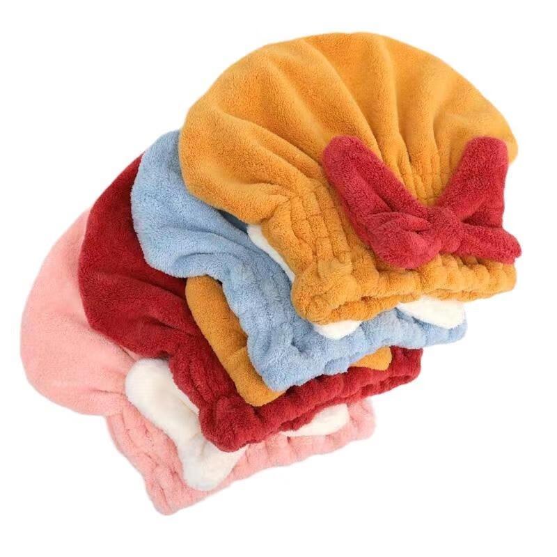 Ginger Yellow Large Bow Hair Drying Turban