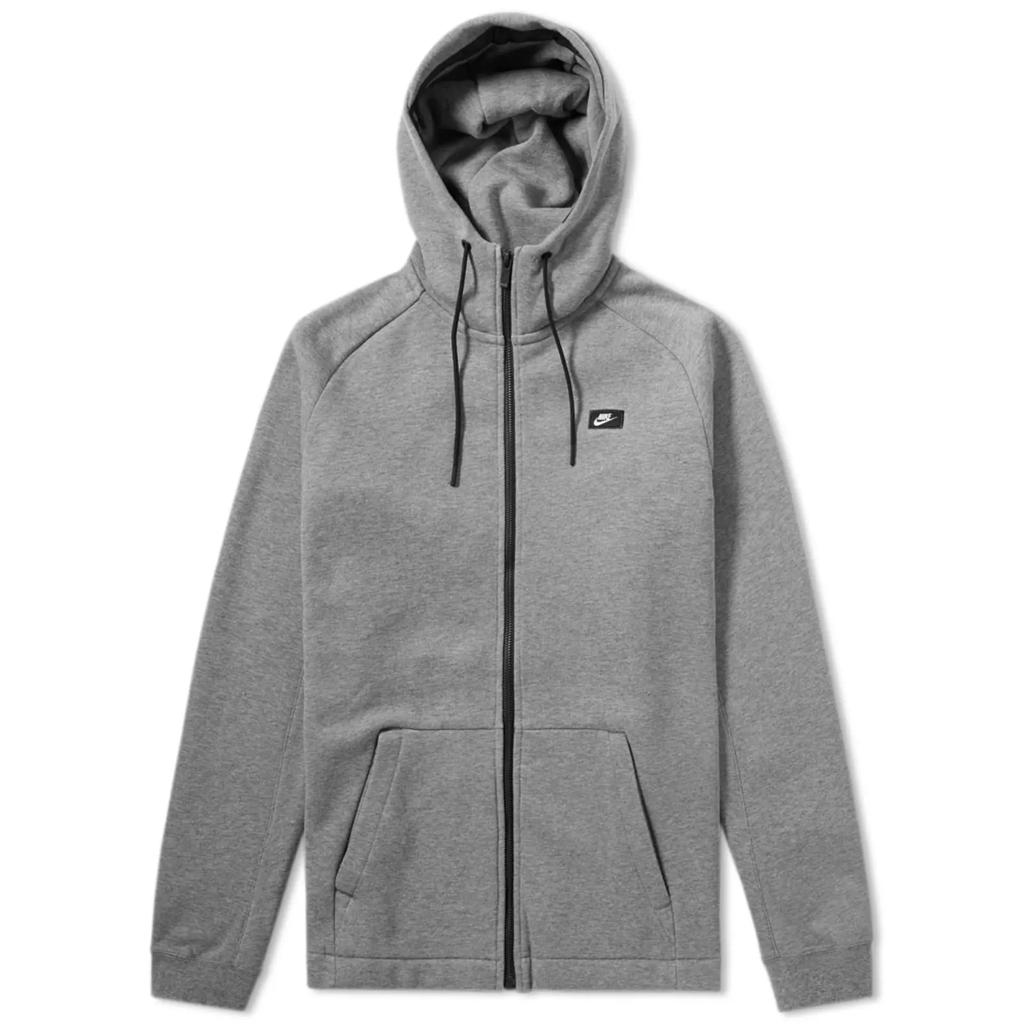 Nike Kangaroo Pocket Logo Patch Hooded Sports Jacket Men Jackets Gray 835858-091