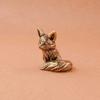 Brass Fox Statue Cute Fox Miniature Figurines Desk Ornament Decorations Accessories Copper Animal Sculpture Home Decor Crafts