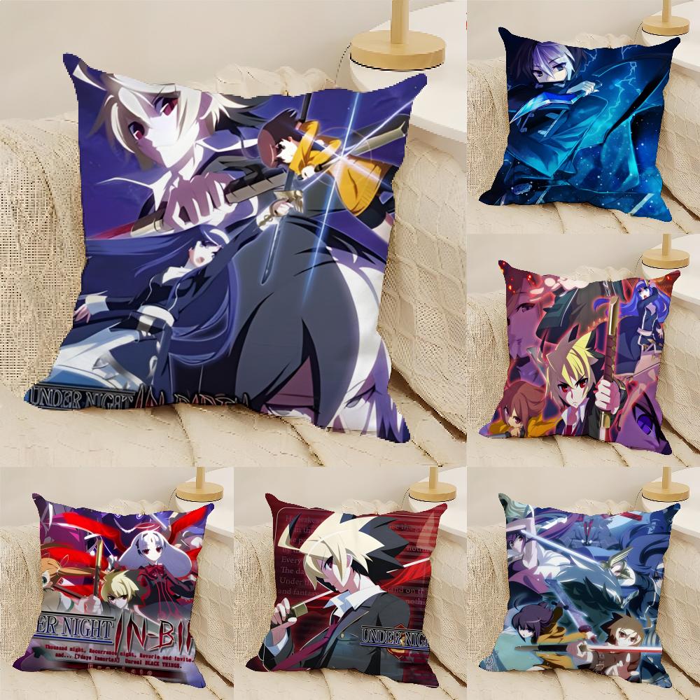 2D Fighting Game U-Under Night In-Birth 1 Linen Cushion Covers For Decorative Sofa Home Pillows Case Car Chair Pillows Cases