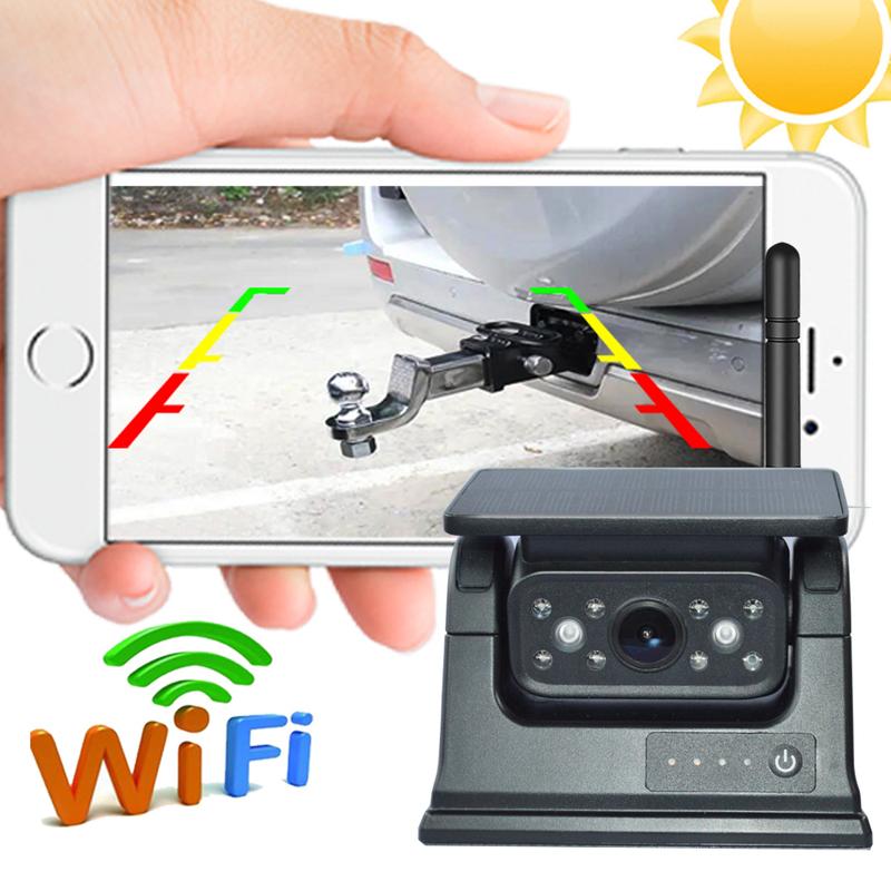 Wireless Solar WiFi  Backup Camera Magnetic BaseAI Blind Spot Alarm Backup for IPhone Android Bus Van Truck RV Front Rear View