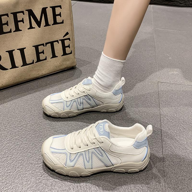 Korean version of high-end soft-soled small casual shoes 2025 summer new versatile fashion shit-stepping mesh women's shoes