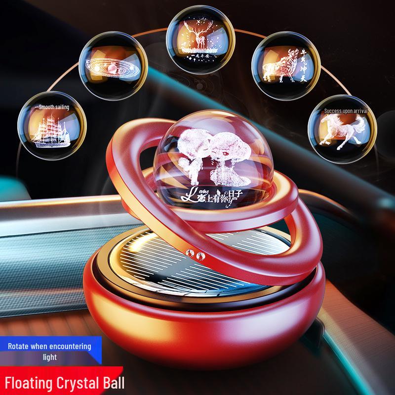 Interstellar Rotating Solar Car Air Freshener - Safe, Fragrant Ornament for Your Journey