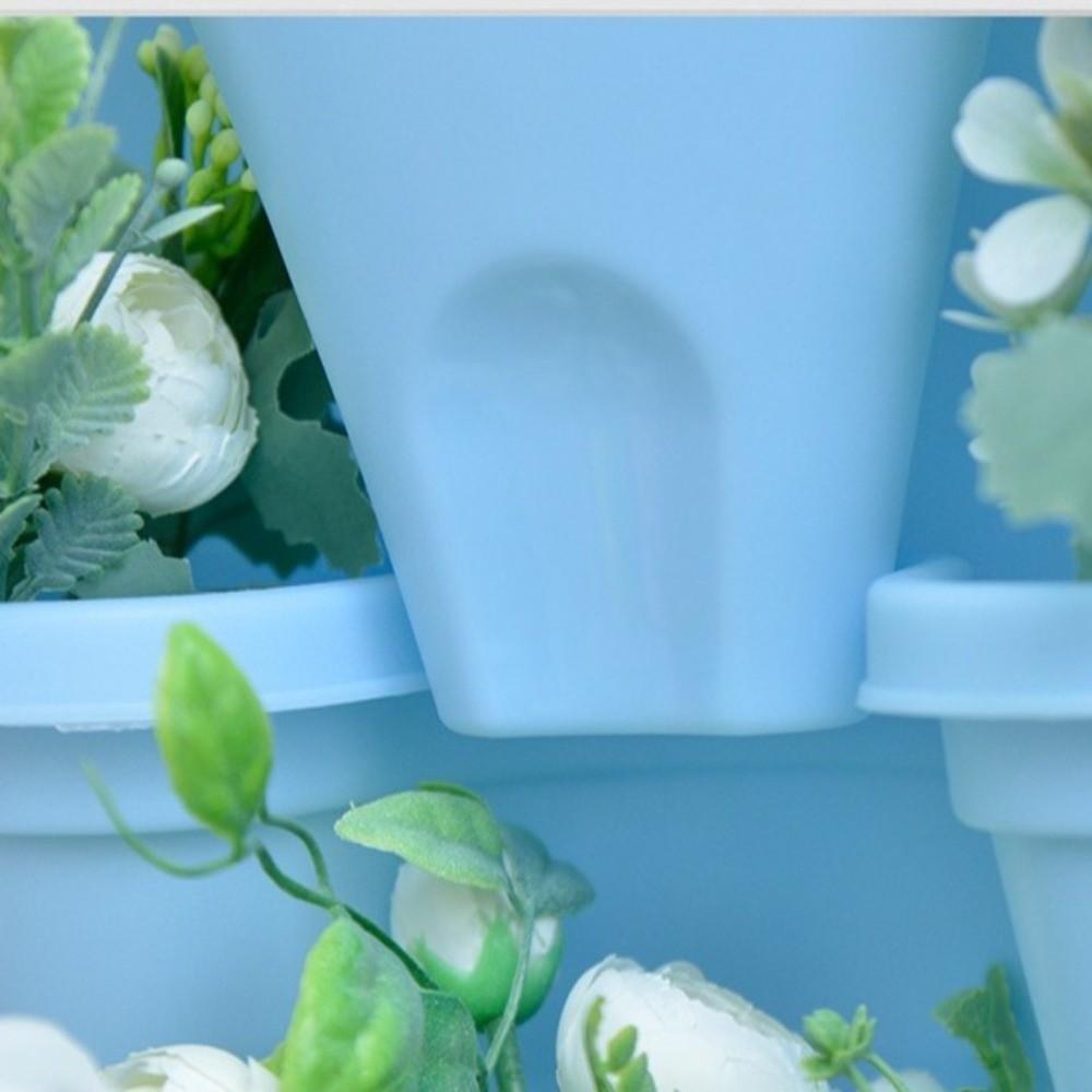 3/4 Petal Vertical Pot Plastic Planting Container Durable Stackable Flower Pot  Home