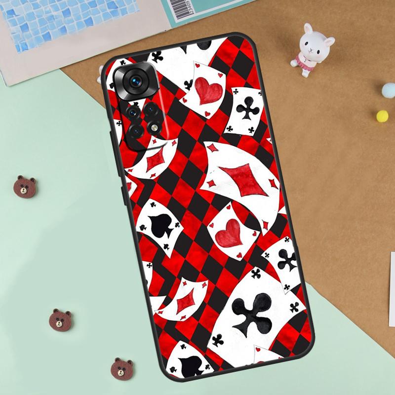 Poker Playing Card Case For Xiaomi Redmi Note 13 12 11 9 10 14 Pro 10S 11S 12S Cover For Redmi 13C 10C 12C 14C