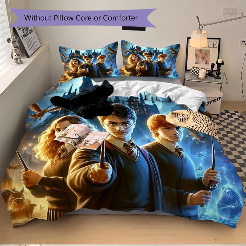 

3pcs Hogwarts, Wizarding World Bedding Set: Perfect for Bedroom or Guest Room. Soft and Comfortable with No Core Included yy251010165 135x200cm