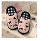 Cute Kitty Bow Slippers: Women's Non-Slip Comfortable Cotton Indoor Shoes for Autumn and Winter