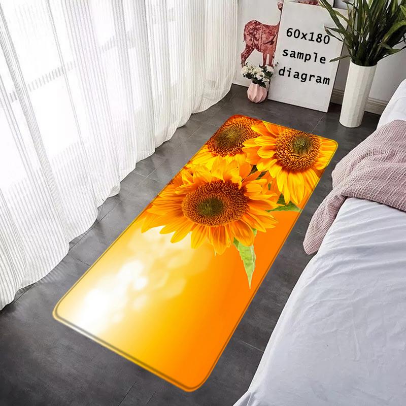 Door Mats Interior Foot Rug Sun Flower Welcome Floor Mat Rectangle Soft Hallway Carpet Kitchen Rugs Fluffy Home Decoration