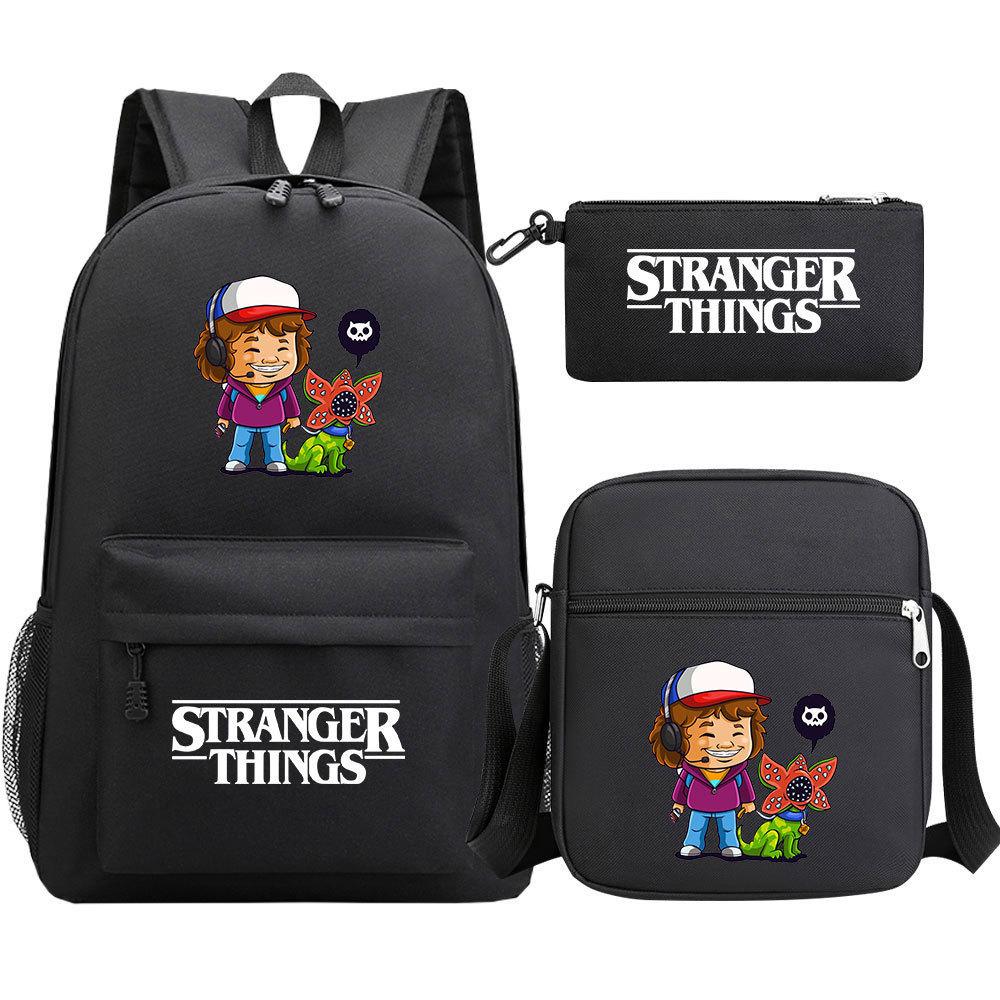 Stranger Things Star Printing Teen Student School Bag Three-Piece Men'S And Women'S Backpack