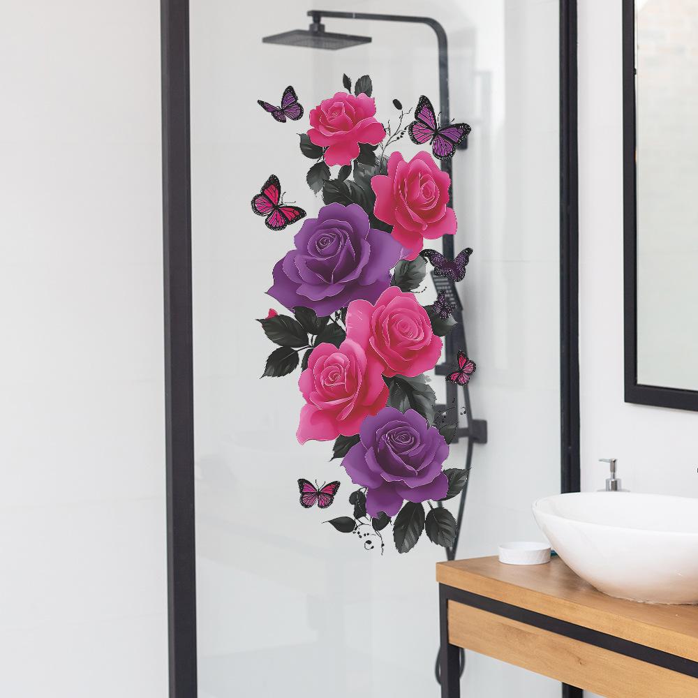 Creative Retro Purple Vine Bathroom Decoration and Beautification Stickers