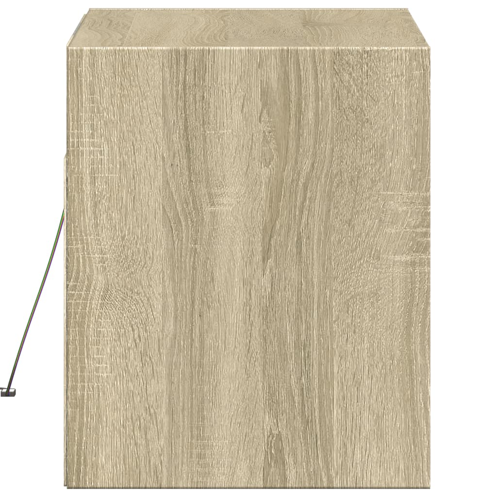 Vidaxl Ścienna Szafka Tv Z Led, Dąb Sonoma, 80X31X35 Cm