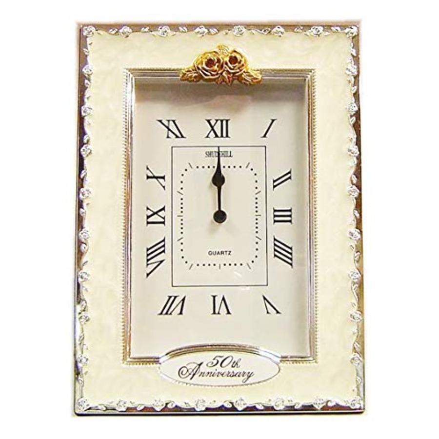 Happy Golden Wedding Quartz Table Clock Gift Present 50th Anniversary