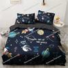 Cartoon Astronaut Outer Space Bedding Set Teens Boys Home Piece Duvet Cover Set Pillowcase Single Twin King Quilt Cover Set
