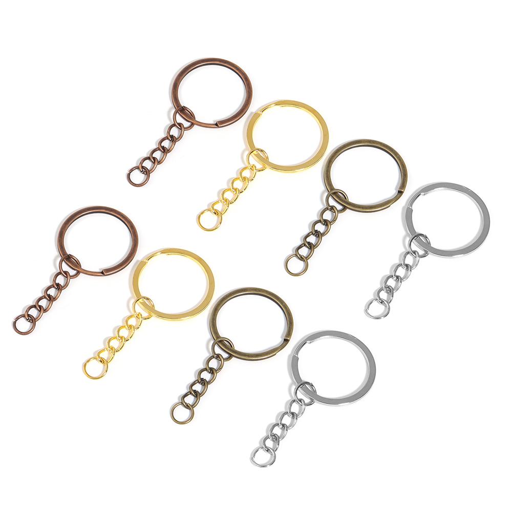 5/20Pcs 28mm Round Key Chains Key Rings Gold Color Split Rings Keychains For DIY Handmade Keyrings Jewelry Accessories Wholesale