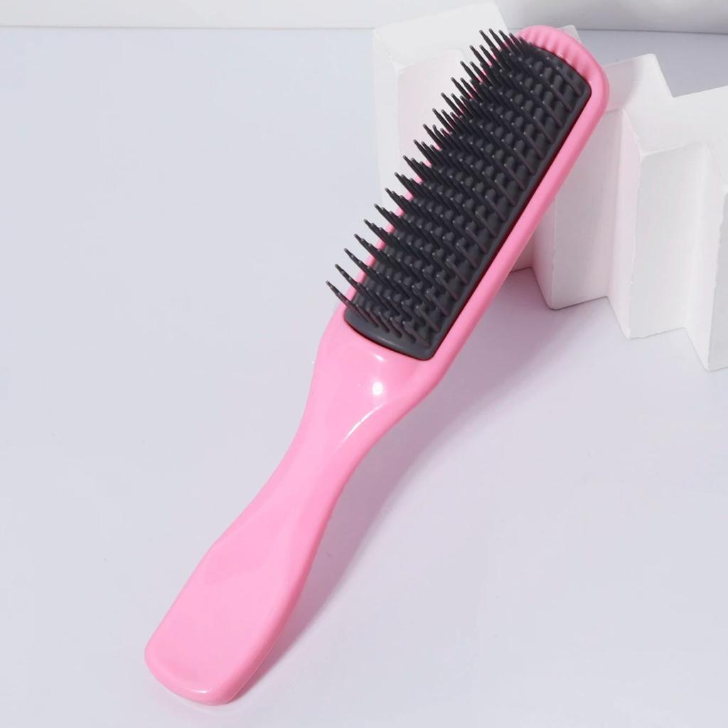 Curly Hair 9 Row Brush - Shaping Defining Hair Styling Hair With Comfortable Grip For Daily Hair Care And Styling