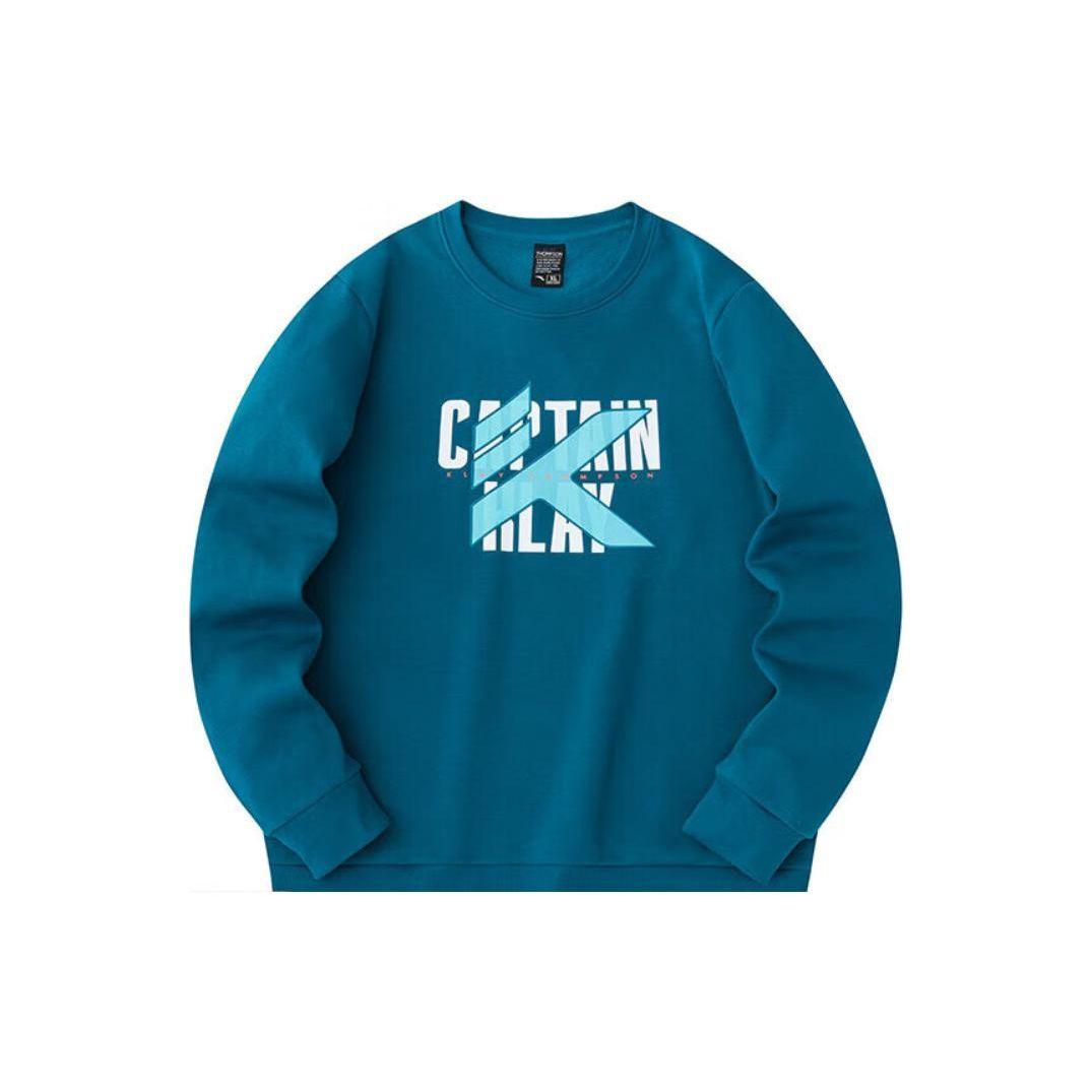 

Anta Basketball Series Letter Crew Neck Pullover Fleece Sweatshirt Men sweatshirt Sailor-Blue 152341721-4 2XL