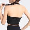 Pleated Back Backless Sportswear Adjustable Strap Fashionable Pleated Bra Yoga Vest  Yoga