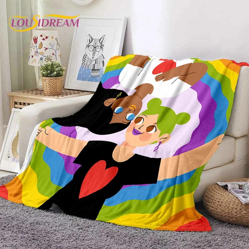 Rainbow Colour Illusion Cartoon Soft Flannel Blankets,Throw Blanket Comfortable Blanket for Picnic Beds Sofa Home Bedroom Gifts