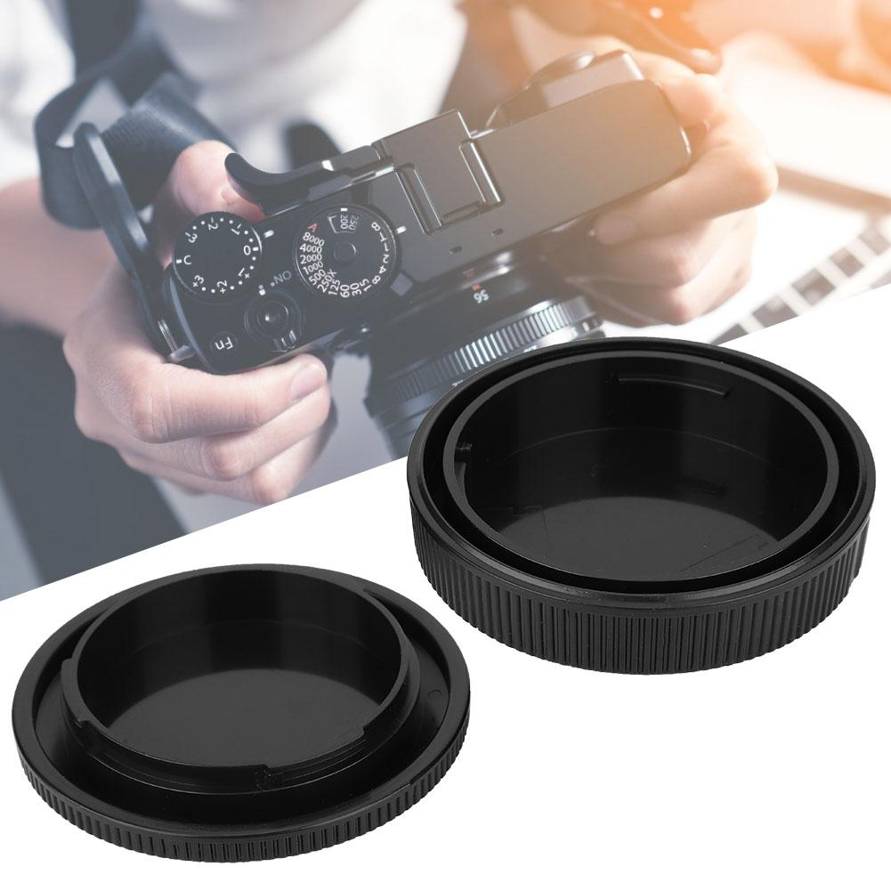Portable Plastic Cameras Body Front Rear Lenses Cap Cover Set for Canon EOSR Full Frame Camera Black