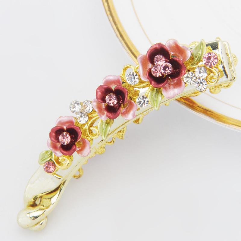 

Women Elegant Diamond Hairpin Resin Butterfly Shaped Banana Hair Clip Claw Ponytail Holder Headwear Barrette