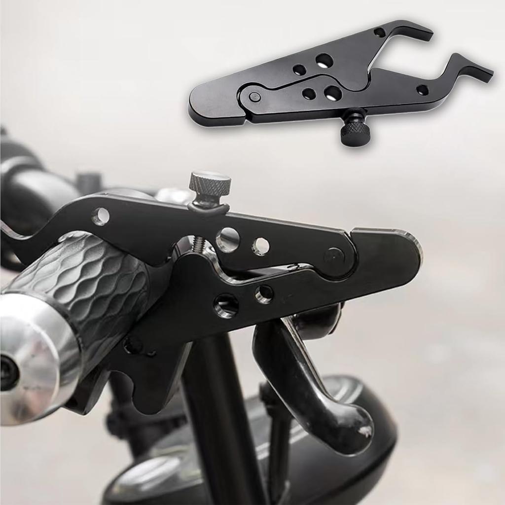 Universal Motorcycle Cruise Control - Throttle Lock Assist Grip Clamp with Silicone Ring - Durable (1, Black)