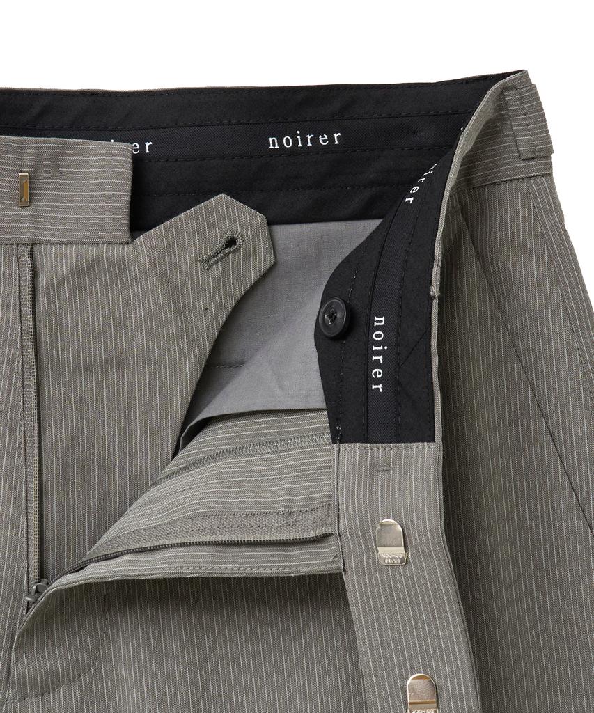 NOIRER Pinstripe Flare Slacks (Gray)