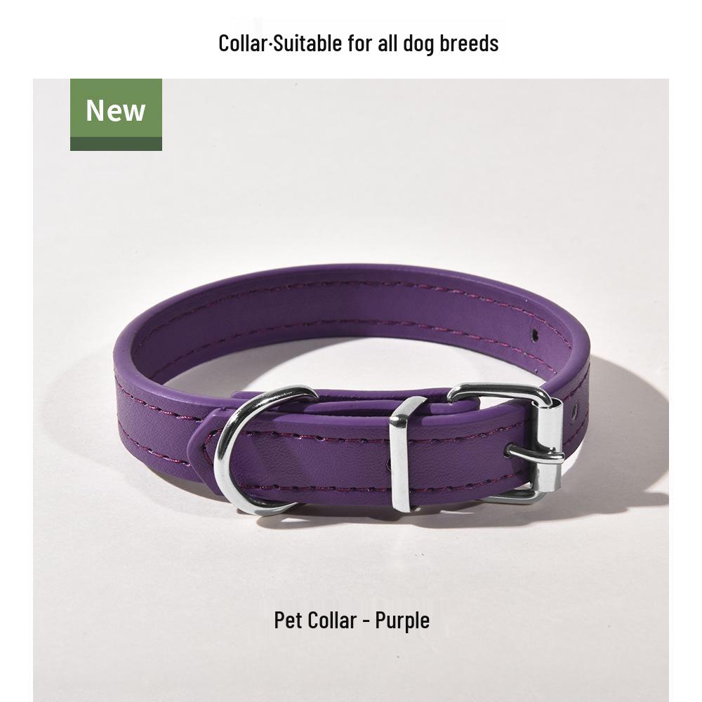 PU Leather Dog & Cat Collar for Small/Medium Breeds - Outdoor Walking Accessory
