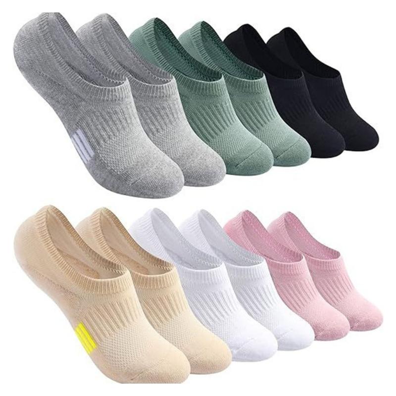 6 Pairs Invisible Trainer Socks for Women Men Breathable Ankle Length Low Cut Sneaker Boat Socks with Antislip Feature