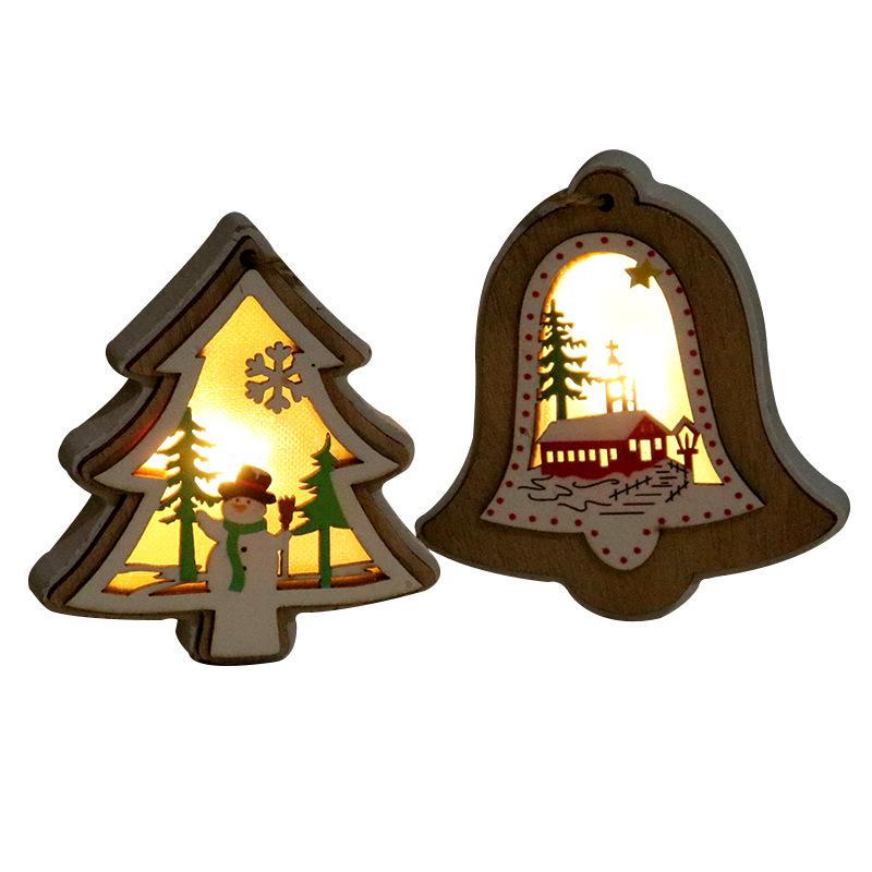 Christmas Decorations Christmas Lights Light Up Wood Pendants Christmas Tree Pendants Christmas Gifts