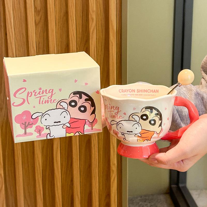 Crayon Xiaoxin Joint Water Cup Girls High Value Mug Couple Ceramic Water Cup Birthday Gift Souvenir