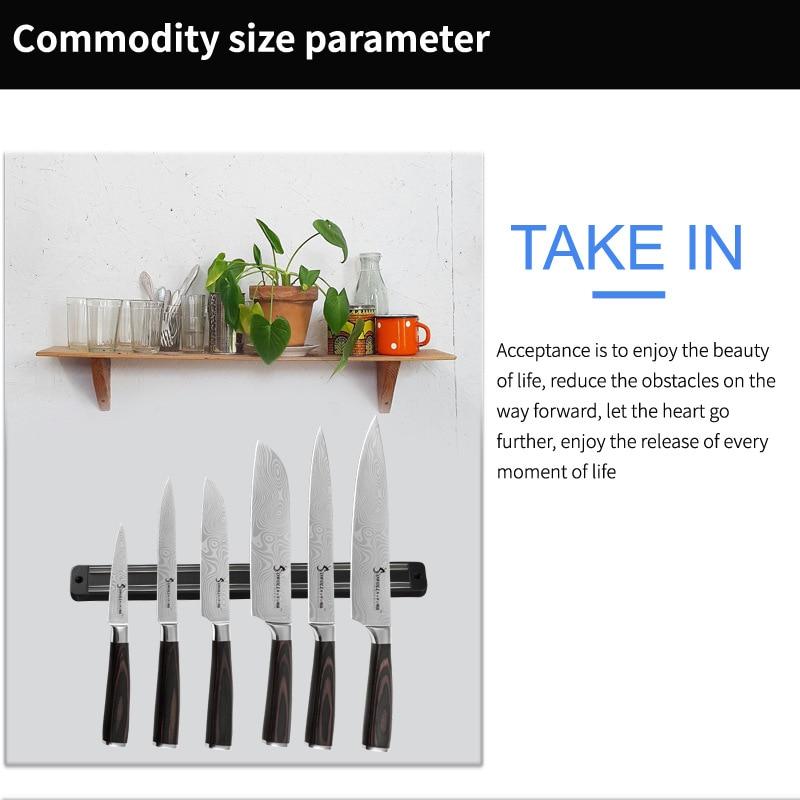 Wall Spoon Knife 33cm Magnetic Storage Holder Chef Rack Strip Utensil Abs Metal Knife Block Kitchen Tool