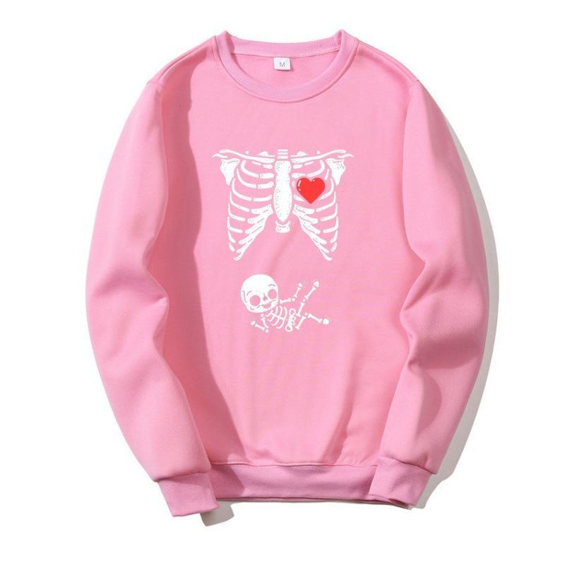 Европейский и американский 2025X легкое сердце подделка круглый вырез принт мужской и женский свободный повседневный персонализированный свитер XXXL розовый 2370₽