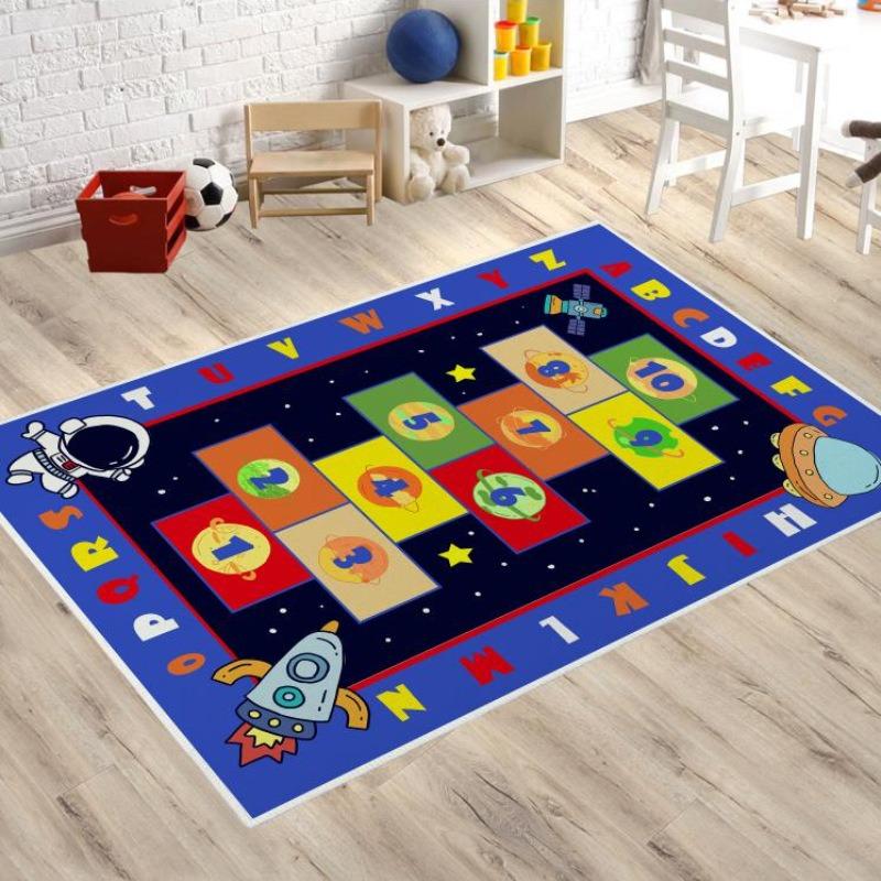 

Children s Early Education Digital Games Carpet Jumping Grid Cartoon Pattern Foot Mat Living Room Sofa Tea Table Anti Slip Mat 40x60cm