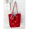 Early spring new dopamine double-sided shoulder bag cute dachshund dog embroidered canvas bag small fresh nylon underarm bag