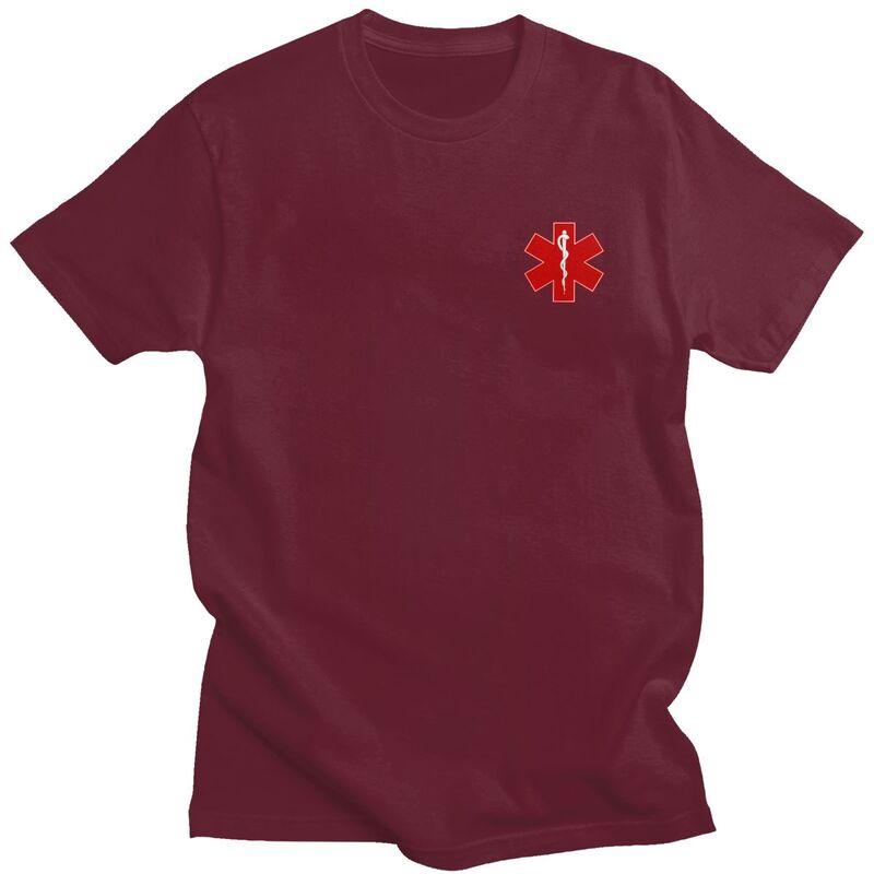 Custom Emt Star Of Life T Shirt for Men Tshirt Fashion Tees Short Sleeve Emt Paramedic Medical Tshirts Loose Fit Clothing