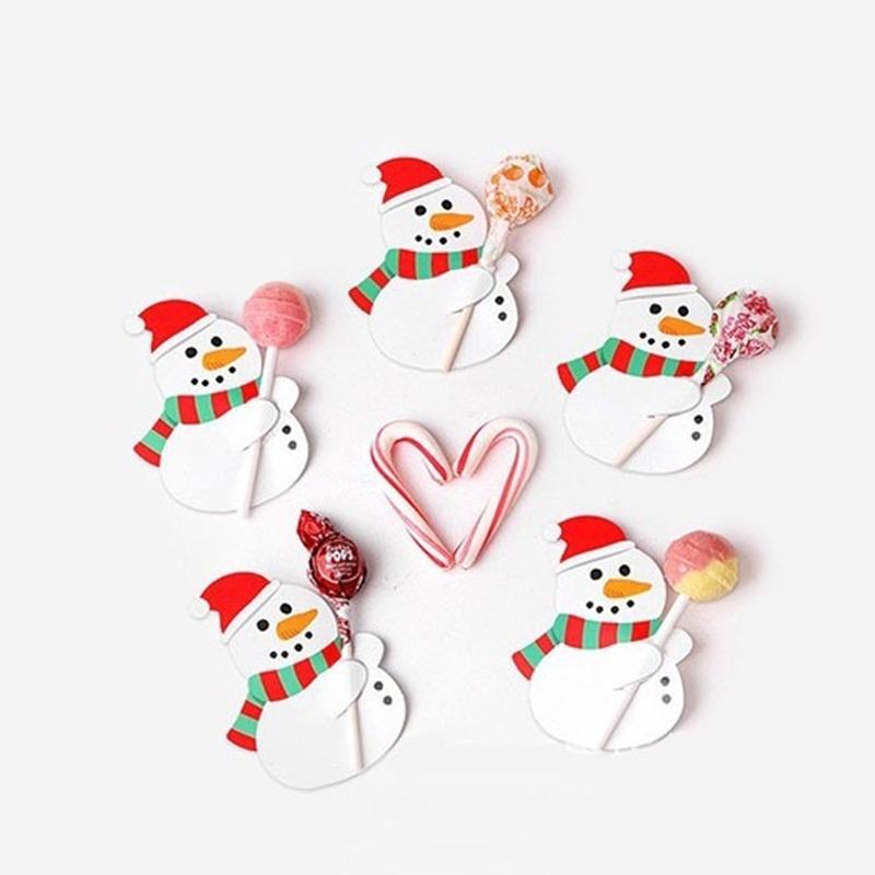 50 PCS Noël Sucette Bonbon Carte Papier CDN