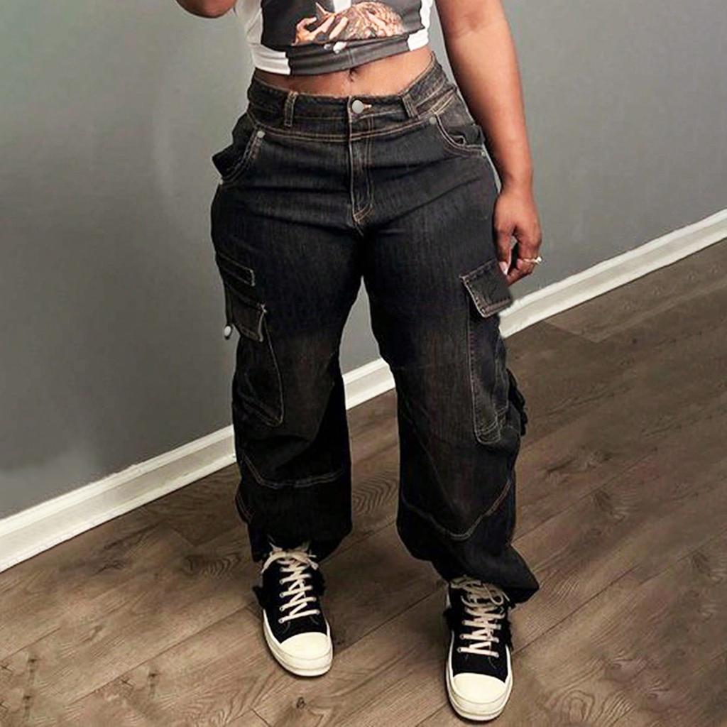 Women's Solid Color Casual Fashion Pants, Solid Color Versatile Slim Fit Jeans