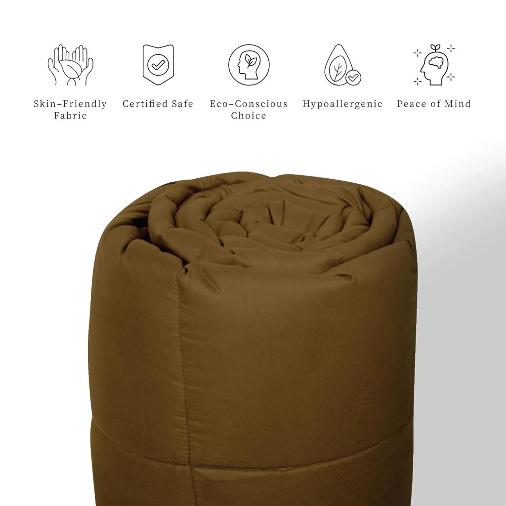 Plush Reversible Microfiber Comforter Single Bed| 220 GSM Single Bed, Quilt, Duvet, 110 GSM ASH Grey +Tapenade