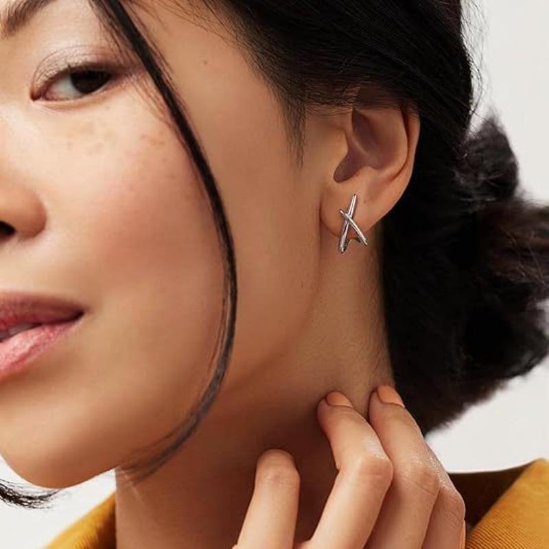 Fashion Stone Gold Earrings - Versatile Cross Ear Pendants for Women - New Cube Design