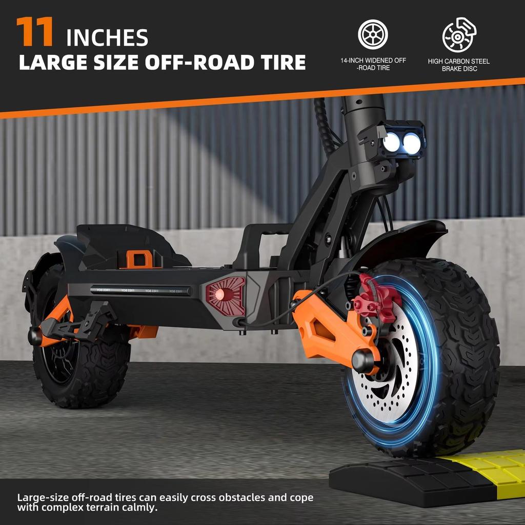 E-Scooter H9 6000W Motor Duplo Bateria 60V 30AH Scooters Elétricas Off-road Pneus 11 polegadas Amortecimento Hidráulico Duplo EScooters