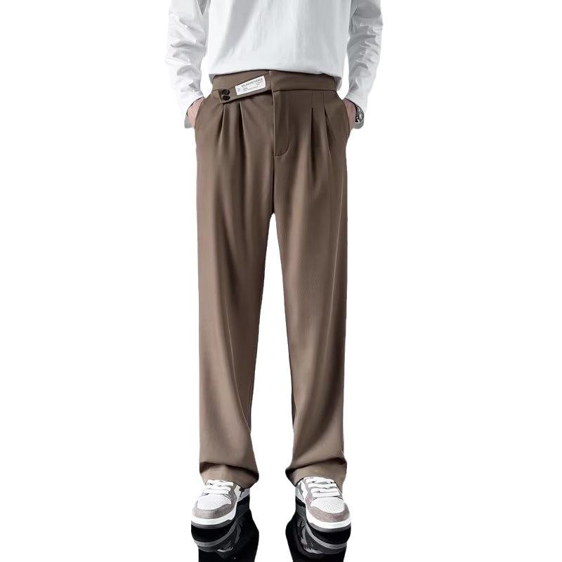 Trousers Men's Autumn New Hong Kong Style Trend Ins Loose Casual Pants Men's and Women's Fashion Label Drape Straight Pants