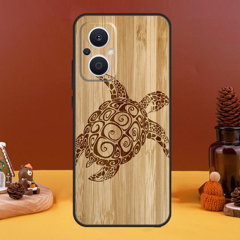 Turtle Wood Pattern Case For OPPO Reno 8T 4Z 5Z 10 Pro 11 F 4 5 6 7 8 Lite OPPO Find X5 X6 Pro X2 X3 Lite Cover