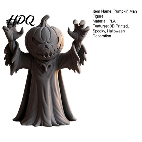 Desktop Pumpkin Devil Decoration 3D Printed Man Figurine Halloween Spooky Zombie Figure Ornament for Home Office Desk Shelf Decor Statue