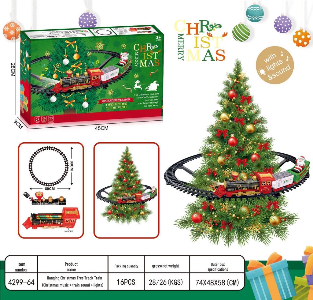 Cross-Border Christmas Electric Train Set with Lights & Music