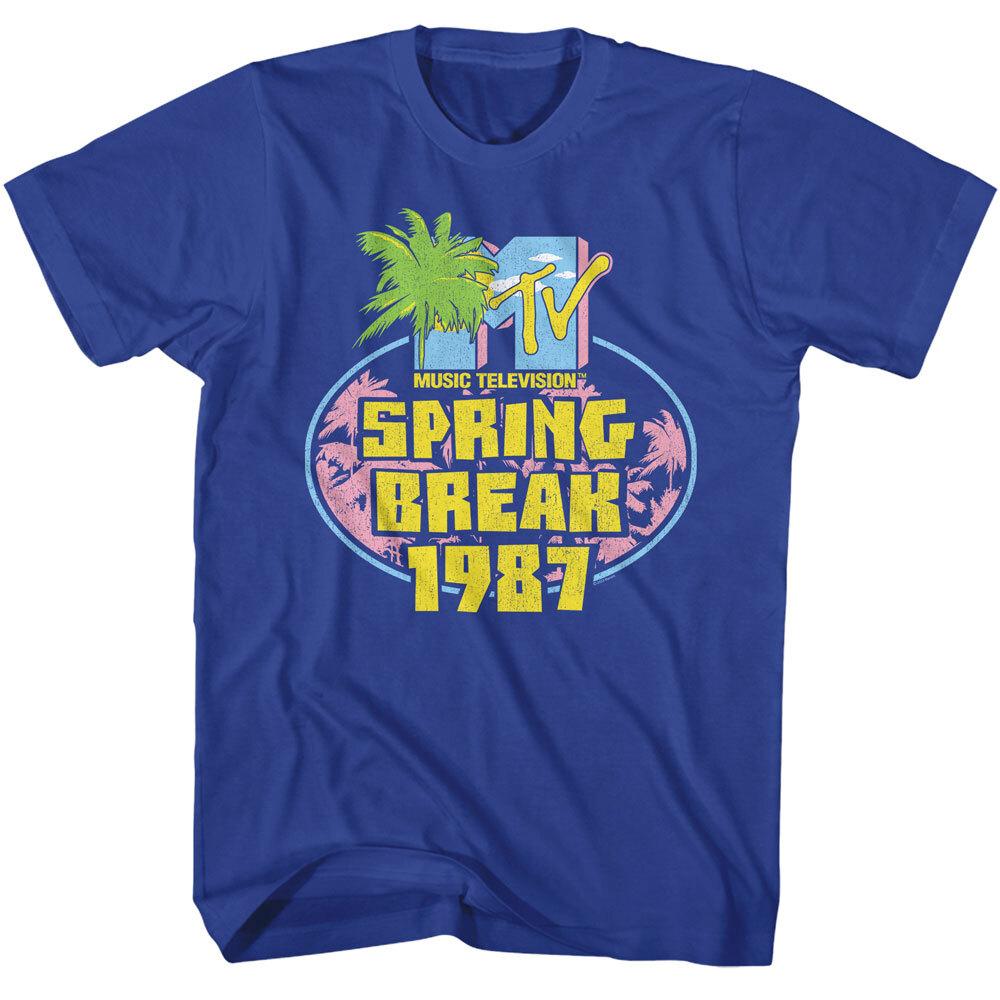 MTV Music Television Men039;s T Shirt 1987 Spring Break Royal Cotton SM5XL Unisex T-Shirt XXL