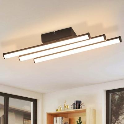 Plafonnier - NETTLIFE - LED 44 cm - Noir - 18W - 3000K