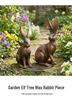 Aged Antique Bronze Long-Eared Rabbit Ornament for Garden and Photos